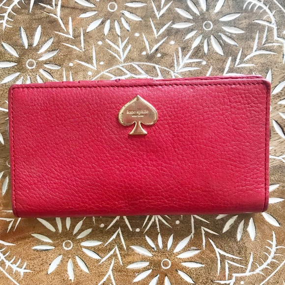kate spade Handbags - KATE SPADE | Red Leather Bifold Wallet with Bow